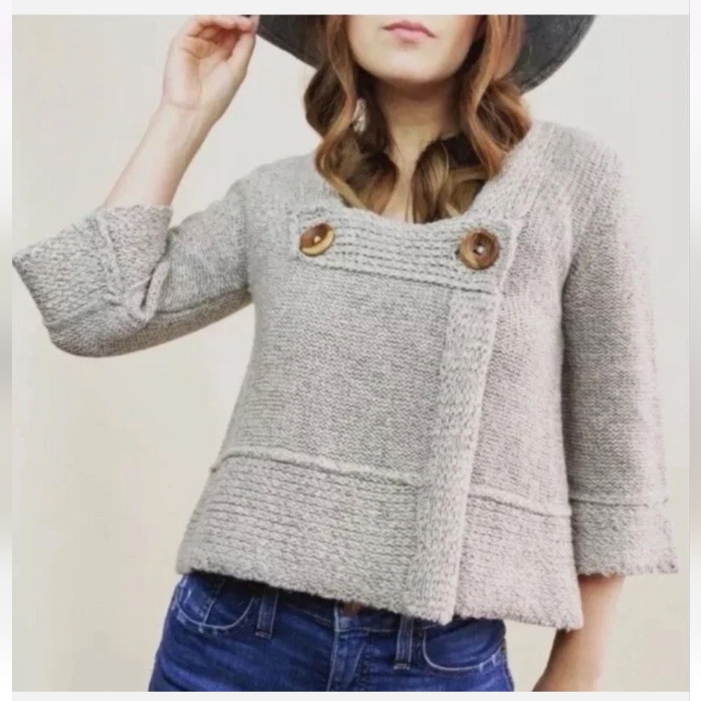 Free People Wool Blend Cardigan with Wooden Buttons - Picture 1 of 9